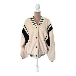 Cream/Black Bomber Jacket